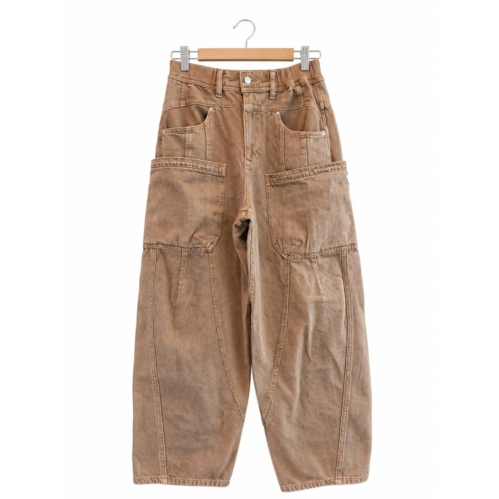 Free People We The Free New School Relaxed Jeans XS Brown Barrel Carpenter Pants